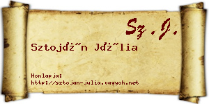 Sztoján Júlia névjegykártya