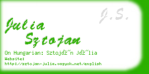 julia sztojan business card